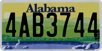 AL license plate 4AB3744