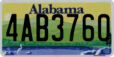 AL license plate 4AB3760
