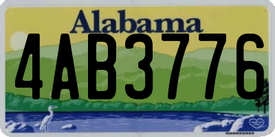 AL license plate 4AB3776