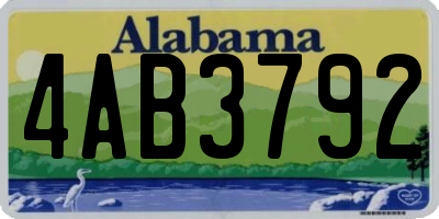 AL license plate 4AB3792