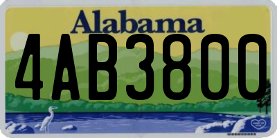 AL license plate 4AB3800