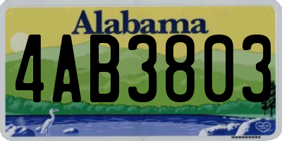 AL license plate 4AB3803