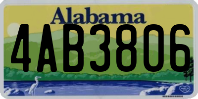 AL license plate 4AB3806