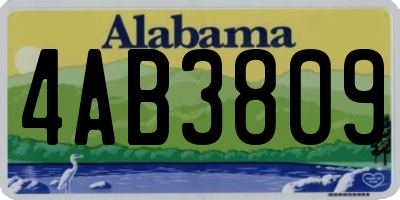 AL license plate 4AB3809