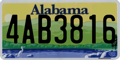 AL license plate 4AB3816