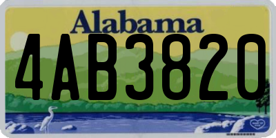 AL license plate 4AB3820