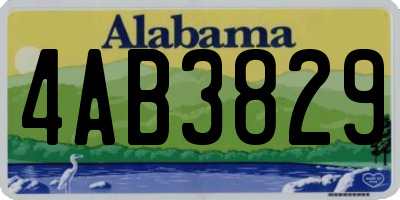 AL license plate 4AB3829