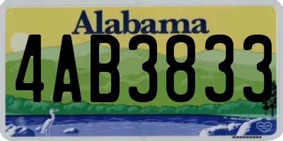 AL license plate 4AB3833