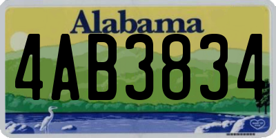 AL license plate 4AB3834