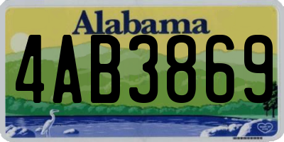 AL license plate 4AB3869