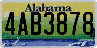 AL license plate 4AB3878
