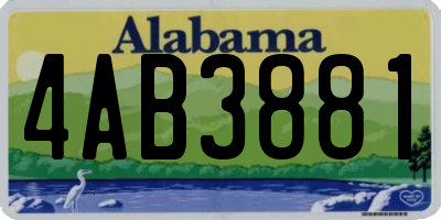 AL license plate 4AB3881