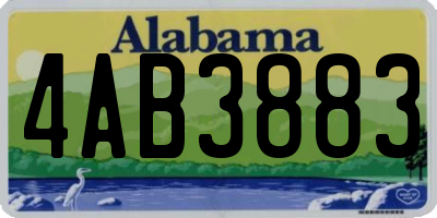 AL license plate 4AB3883