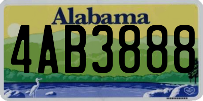AL license plate 4AB3888