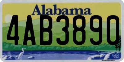 AL license plate 4AB3890