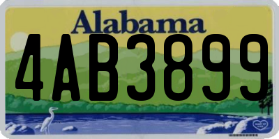 AL license plate 4AB3899