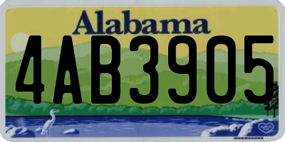AL license plate 4AB3905