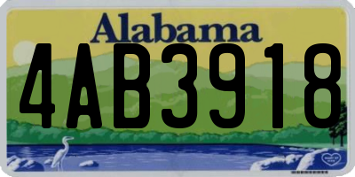 AL license plate 4AB3918