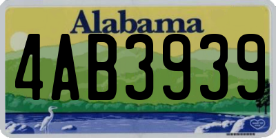 AL license plate 4AB3939