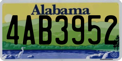 AL license plate 4AB3952
