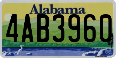 AL license plate 4AB3960