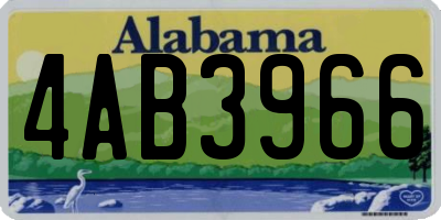 AL license plate 4AB3966