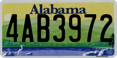 AL license plate 4AB3972