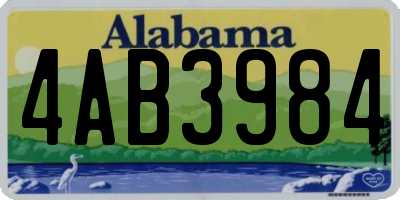 AL license plate 4AB3984