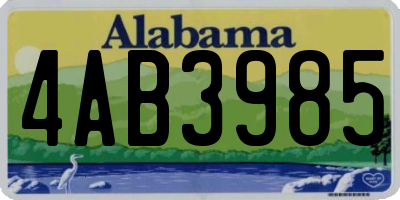 AL license plate 4AB3985