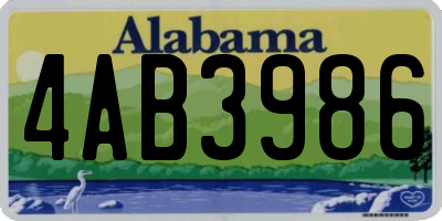AL license plate 4AB3986