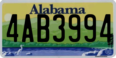 AL license plate 4AB3994