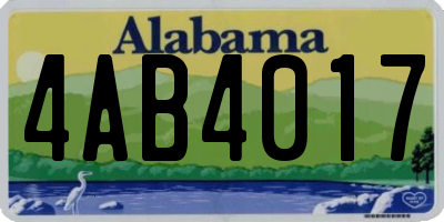 AL license plate 4AB4017