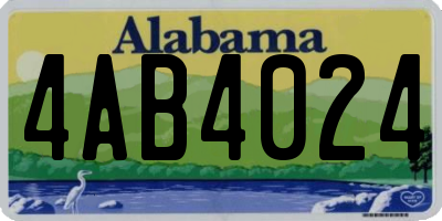 AL license plate 4AB4024