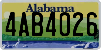 AL license plate 4AB4026