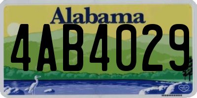AL license plate 4AB4029