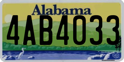AL license plate 4AB4033