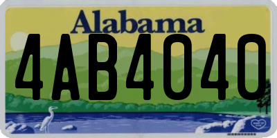 AL license plate 4AB4040