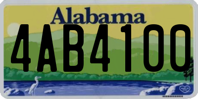 AL license plate 4AB4100