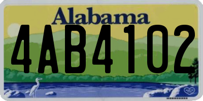 AL license plate 4AB4102