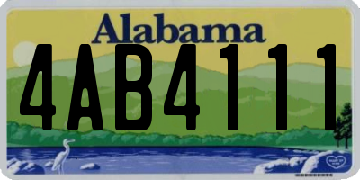 AL license plate 4AB4111
