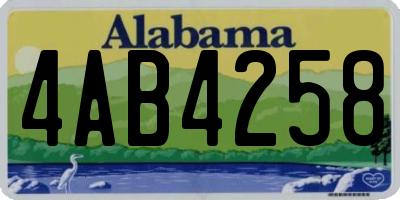 AL license plate 4AB4258
