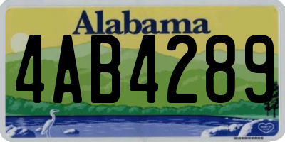 AL license plate 4AB4289
