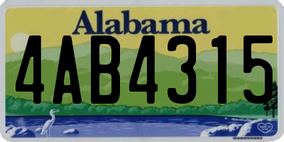 AL license plate 4AB4315
