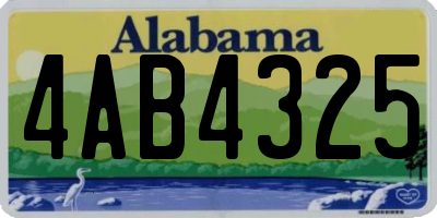 AL license plate 4AB4325