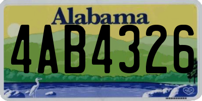 AL license plate 4AB4326