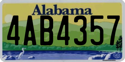 AL license plate 4AB4357