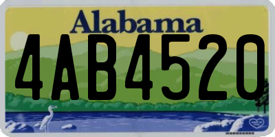 AL license plate 4AB4520