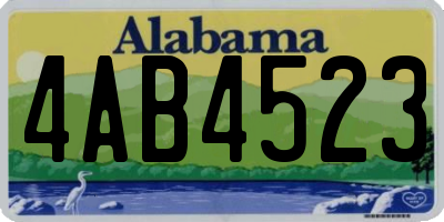 AL license plate 4AB4523