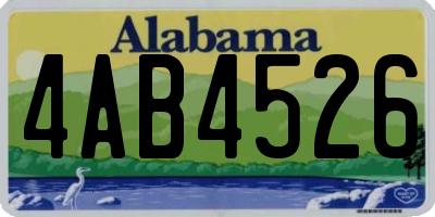 AL license plate 4AB4526