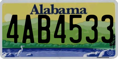 AL license plate 4AB4533